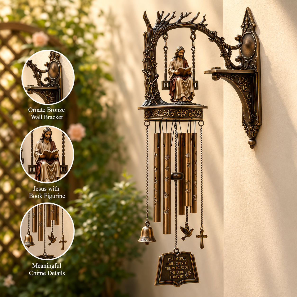 Jesus Reading Wall-Mounted Wind Chime