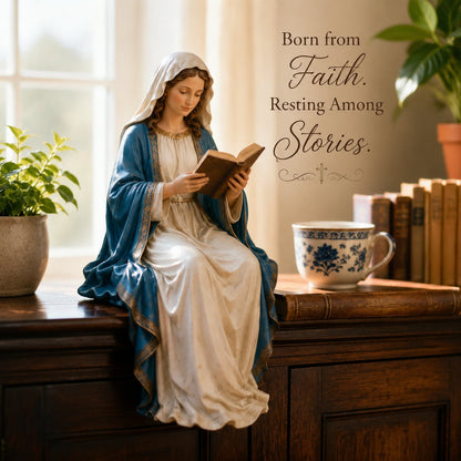 🎁Last Day 49% OFF-📚🕊️ Bring Divine Peace to Your Library. Virgin Mary Reading Figure(7*7*12cm)