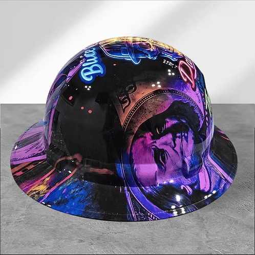 👷‍♂️Blue Collar Daddy Hydro-Dipped Hard Hat | Industrial Rigid Impact-Resistant Safety Helmet with Full-Wrap Gloss Artwork