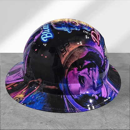 👷‍♂️Blue Collar Daddy Hydro-Dipped Hard Hat | Industrial Rigid Impact-Resistant Safety Helmet with Full-Wrap Gloss Artwork