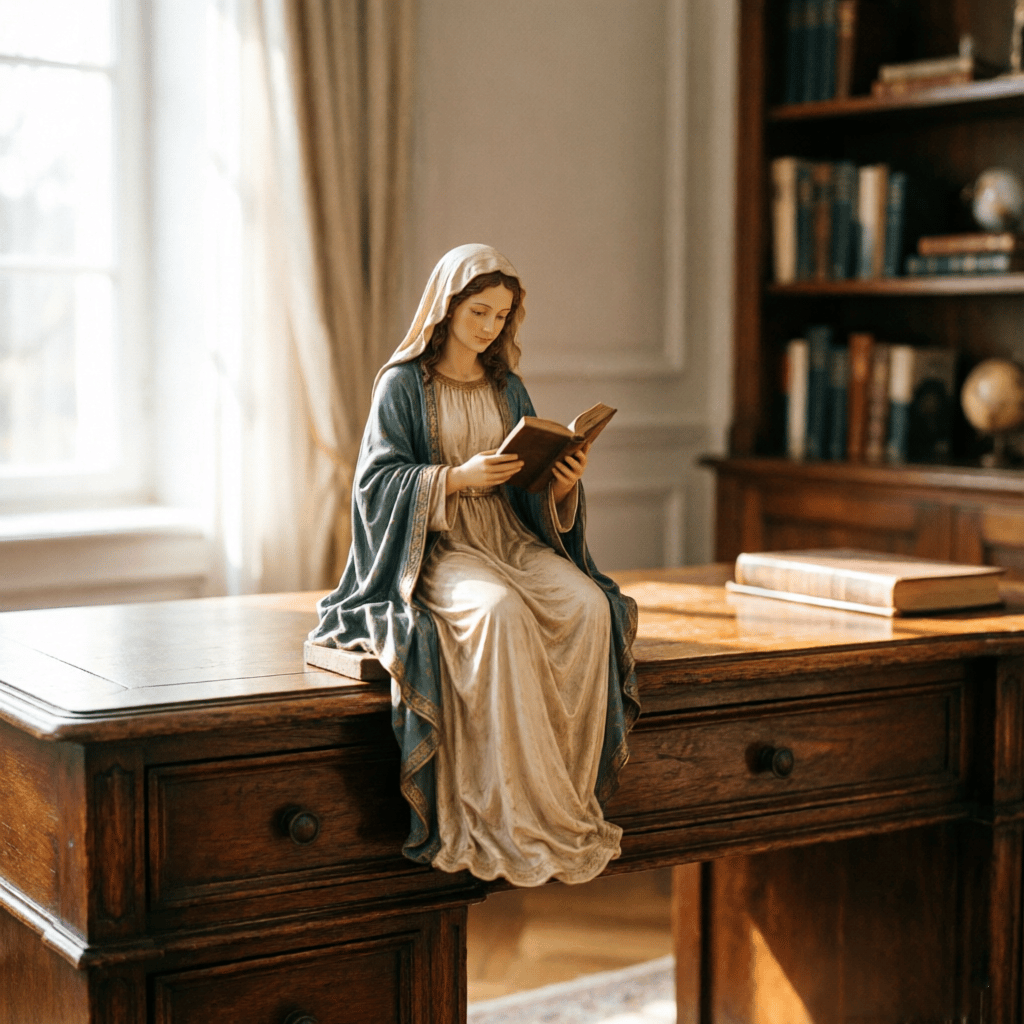 🎁Last Day 49% OFF-📚🕊️ Bring Divine Peace to Your Library. Virgin Mary Reading Figure(7*7*12cm)