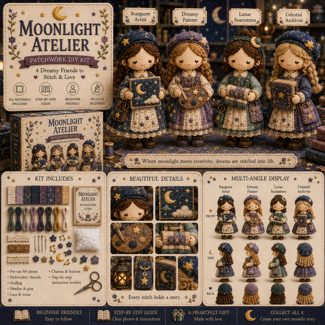 🎁Last Day 49%🧵 Tiny Worlds Collection – Patchwork DIY Kit Series