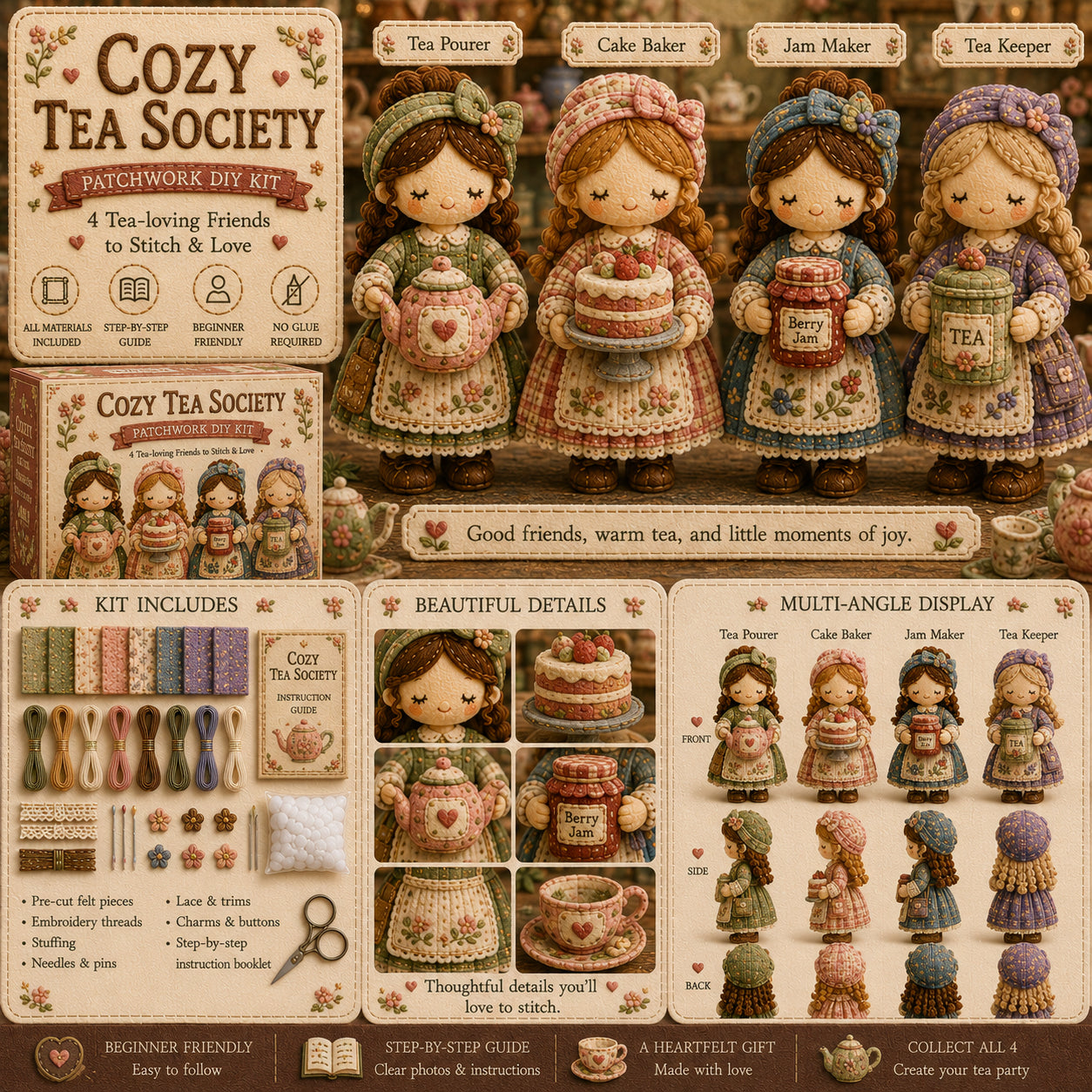 🎁Last Day 49%🧵 Tiny Worlds Collection – Patchwork DIY Kit Series