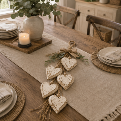Five-Heart Hanging Wall Decor – Rustic Farmhouse & Coastal Styles & Pumpkin-themed