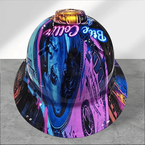 👷‍♂️Blue Collar Daddy Hydro-Dipped Hard Hat | Industrial Rigid Impact-Resistant Safety Helmet with Full-Wrap Gloss Artwork