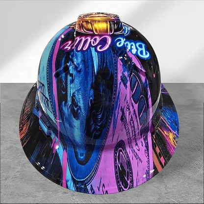 👷‍♂️Blue Collar Daddy Hydro-Dipped Hard Hat | Industrial Rigid Impact-Resistant Safety Helmet with Full-Wrap Gloss Artwork