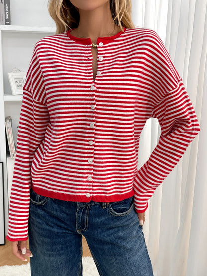 Striped Knit Cardigan