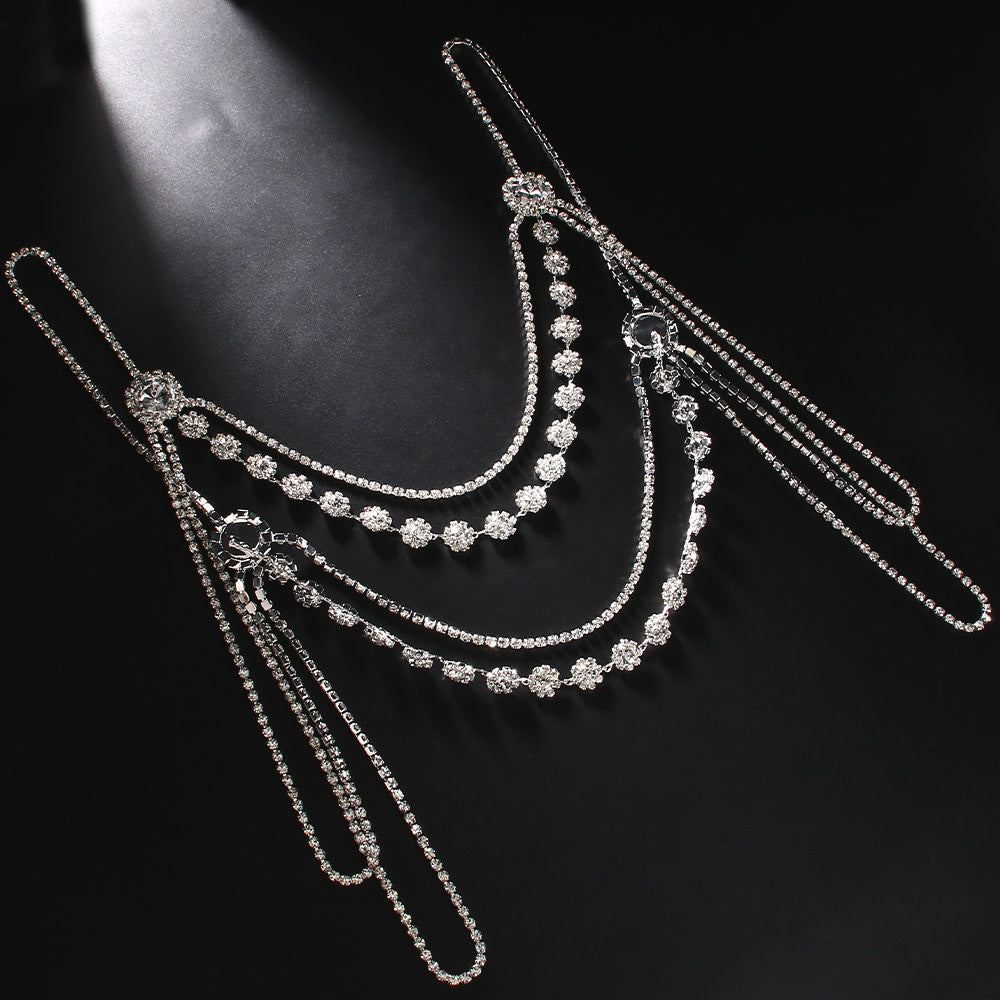Rhinestone Tassel Shoulder Chain – Glam Dress Accessory