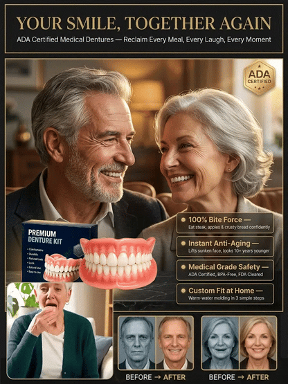 ADA-certified complete dentures (USA)👨‍⚕️