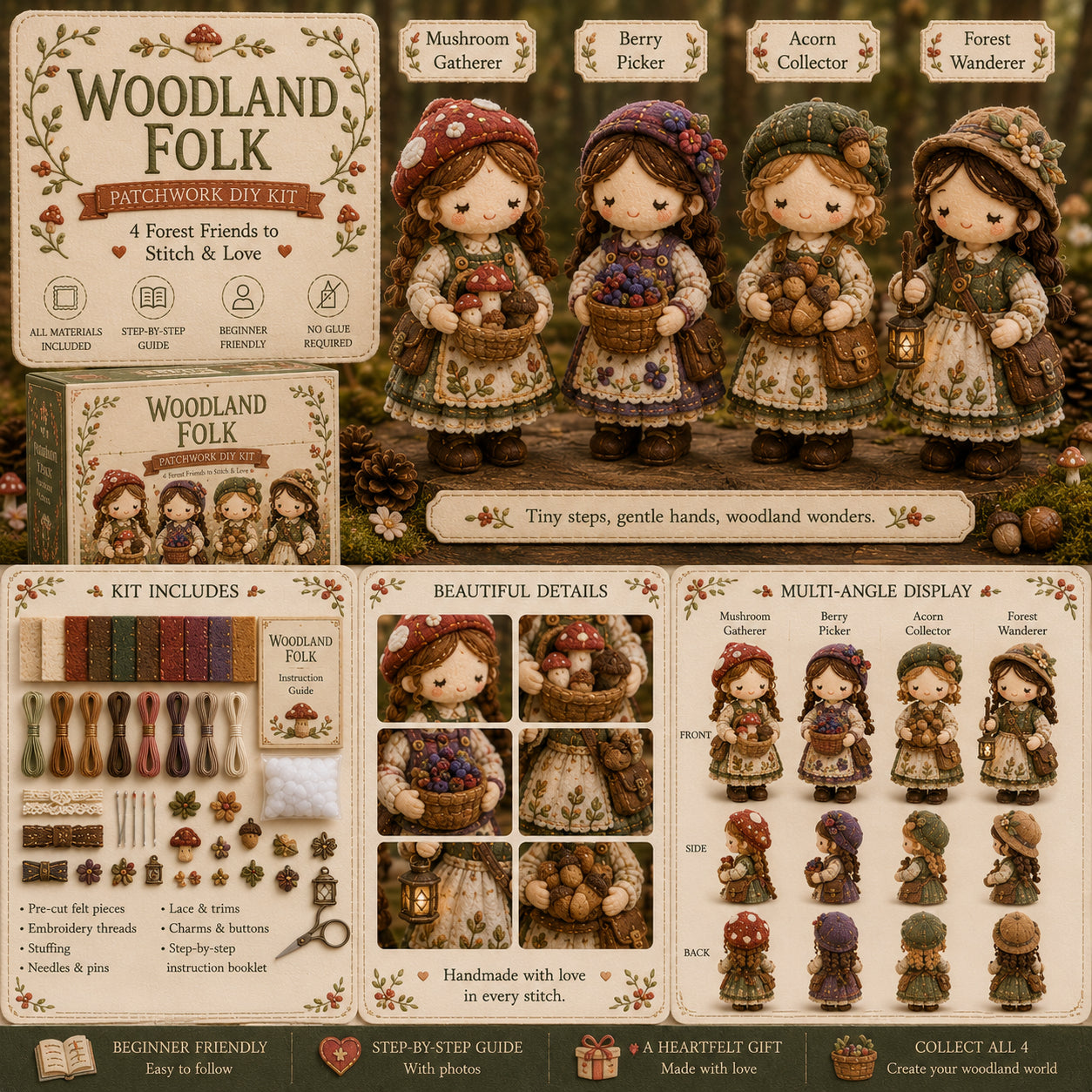 🎁Last Day 49%🧵 Tiny Worlds Collection – Patchwork DIY Kit Series