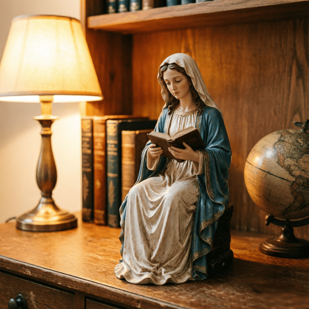 🎁Last Day 49% OFF-📚🕊️ Bring Divine Peace to Your Library. Virgin Mary Reading Figure(7*7*12cm)