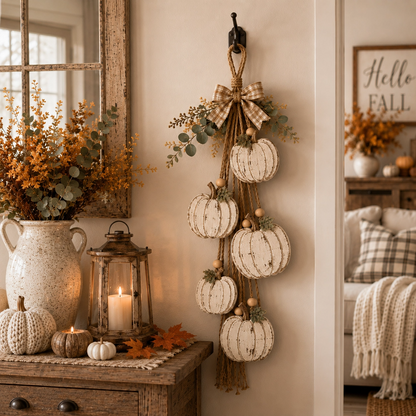 Five-Heart Hanging Wall Decor – Rustic Farmhouse & Coastal Styles & Pumpkin-themed