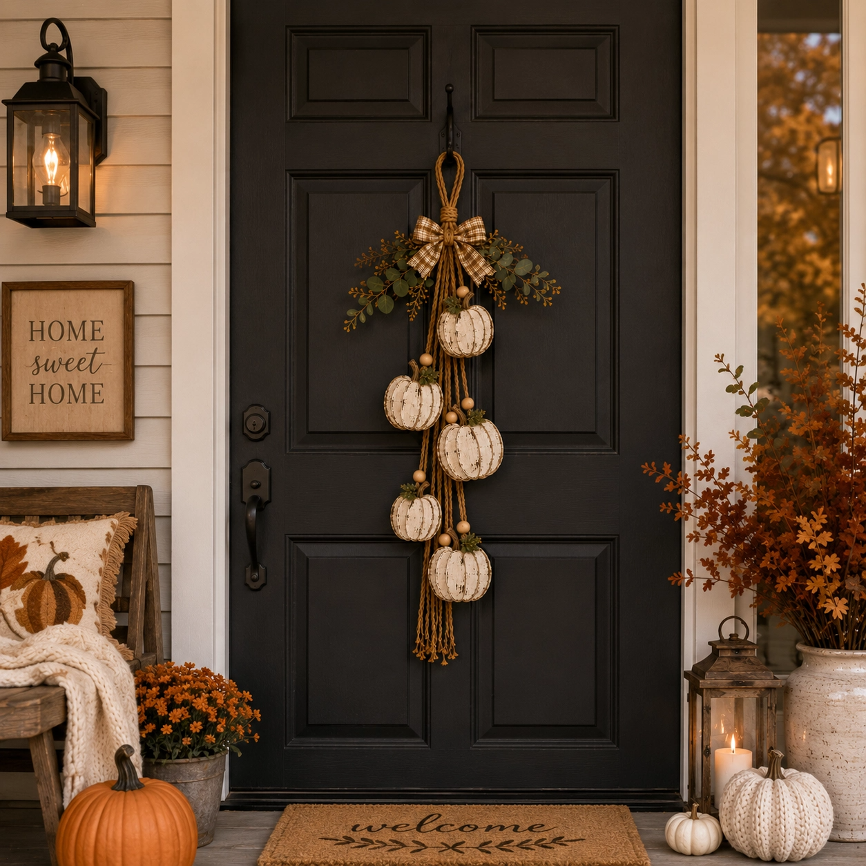 Five-Heart Hanging Wall Decor – Rustic Farmhouse & Coastal Styles & Pumpkin-themed